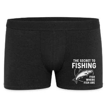 Le secret de la pêche : l’humour de la pêche à la pêche - Boxer Homme - noir - Devant