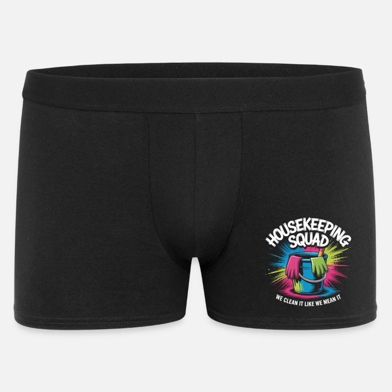 Lustiges Putzen Design - Männer Boxer Shorts - Schwarz