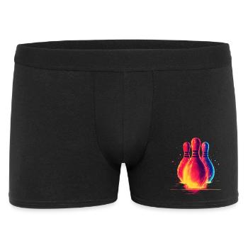 Retro Bowling - Männer Boxer Shorts - Schwarz - Vorne