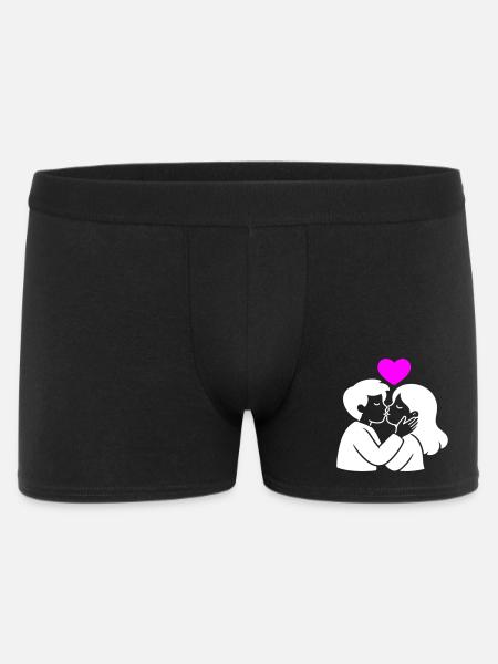 Verliebt Paar Herz Liebe - Männer Boxer Shorts - Schwarz