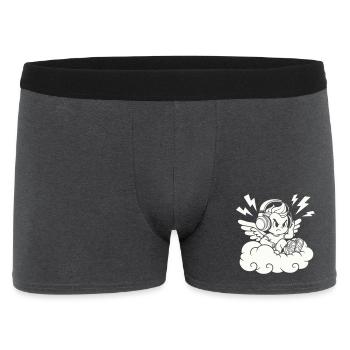 Musik Engel – Cherub mit Kopfhörern - Männer Boxer Shorts - Anthrazit - Vorne