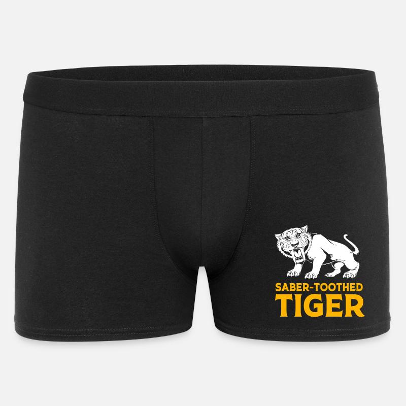 Säbelzahntiger Urzeit - Männer Boxer Shorts - Schwarz
