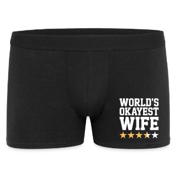 World's Okayest Wife Tee - Men's Boxer Shorts - black - Front