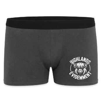 Highland-Kuh-Logo - Männer Boxer Shorts - Anthrazit - Vorne