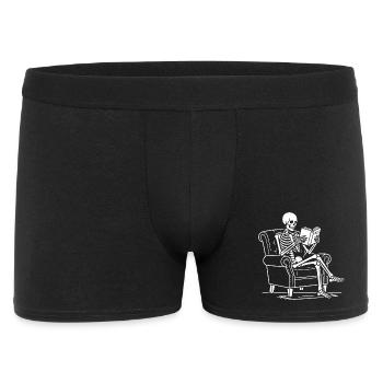 Skeleton Reading in Armchair - Men's Boxer Shorts - black - Front