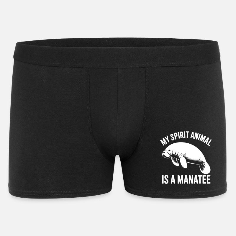 Manatee Spirit Tier - Männer Boxer Shorts - Schwarz