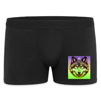 Wolf - Männer Boxer Shorts - Schwarz - Vorne