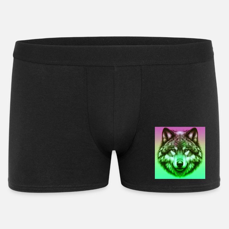 Wolf - Männer Boxer Shorts - Schwarz