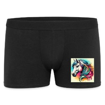 Pferd - Männer Boxer Shorts - Schwarz - Vorne