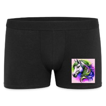 Pferd - Männer Boxer Shorts - Schwarz - Vorne