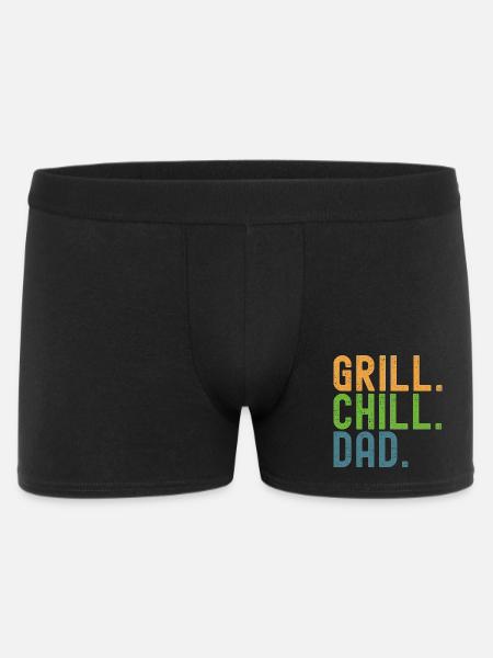 BBQ. Détends-toi. Papa. Des papas et des grillons. - Boxer Homme - noir
