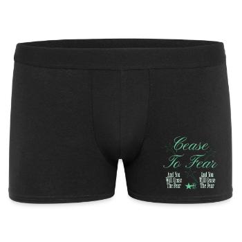 Angst Besiegen Spruch Design - Männer Boxer Shorts - Schwarz - Vorne