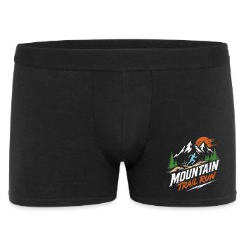 Mountain Trail Run - Männer Boxer Shorts - Schwarz - Vorne