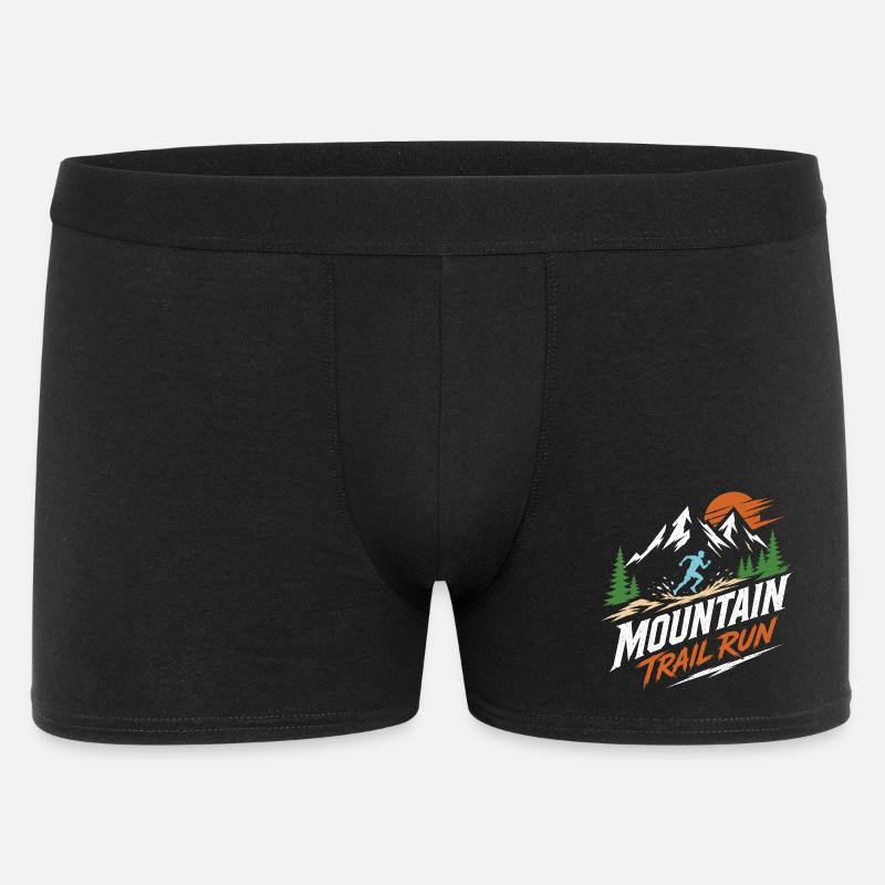 Mountain Trail Run - Männer Boxer Shorts - Schwarz