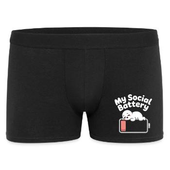 Social Battery Introvert Dead Battery Battery - Men's Boxer Shorts - black - Front