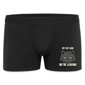 Meine Katze Sagt Wir Gehen - Männer Boxer Shorts - Schwarz - Vorne