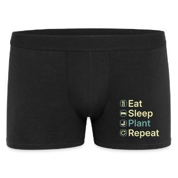 Mange Sommeil Plante Répète Drôle Drôle Plant Lover Cadeau - Boxer Homme - noir - Devant