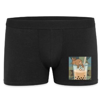 Bubble Tea Boba Drôle de Lapin mignon - Boxer Homme - noir - Devant
