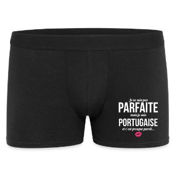 Je Ne Suis Pas Parfaite Mais Je Suis Portugaise... - Boxer Homme - noir - Devant