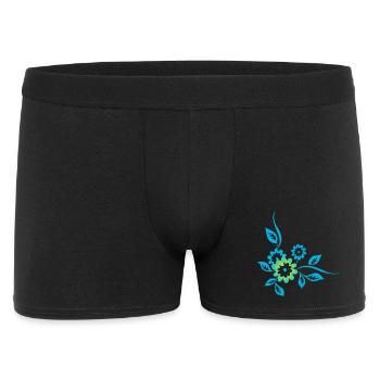 Blaue Blumen - Männer Boxer Shorts - Schwarz - Vorne