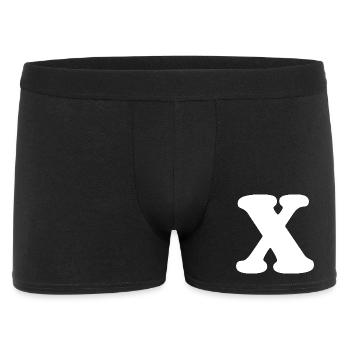 Großes X Stil-Print | Buchstabe X | X Logo - Männer Boxer Shorts - Schwarz - Vorne