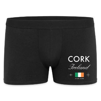 Cork Irland Koordinaten Reise Souvenir - Männer Boxer Shorts - Schwarz - Vorne