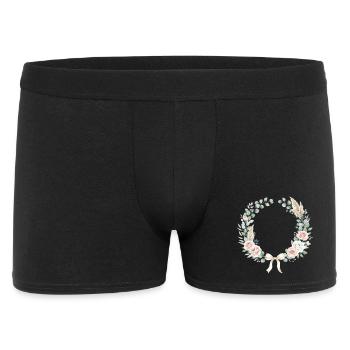 Pastellblumenkranz mit Band - Männer Boxer Shorts - Schwarz - Vorne