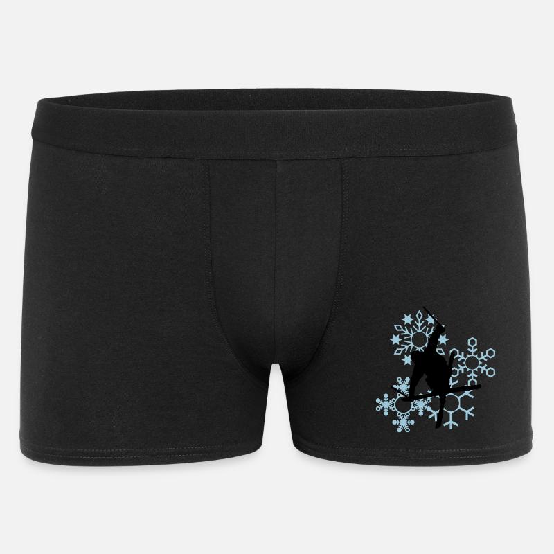 Skis avec flocons de neige - Boxer Homme - noir