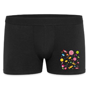 A lot of candy, candy, lollipops and chewing gum - Men's Boxer Shorts - black - Front
