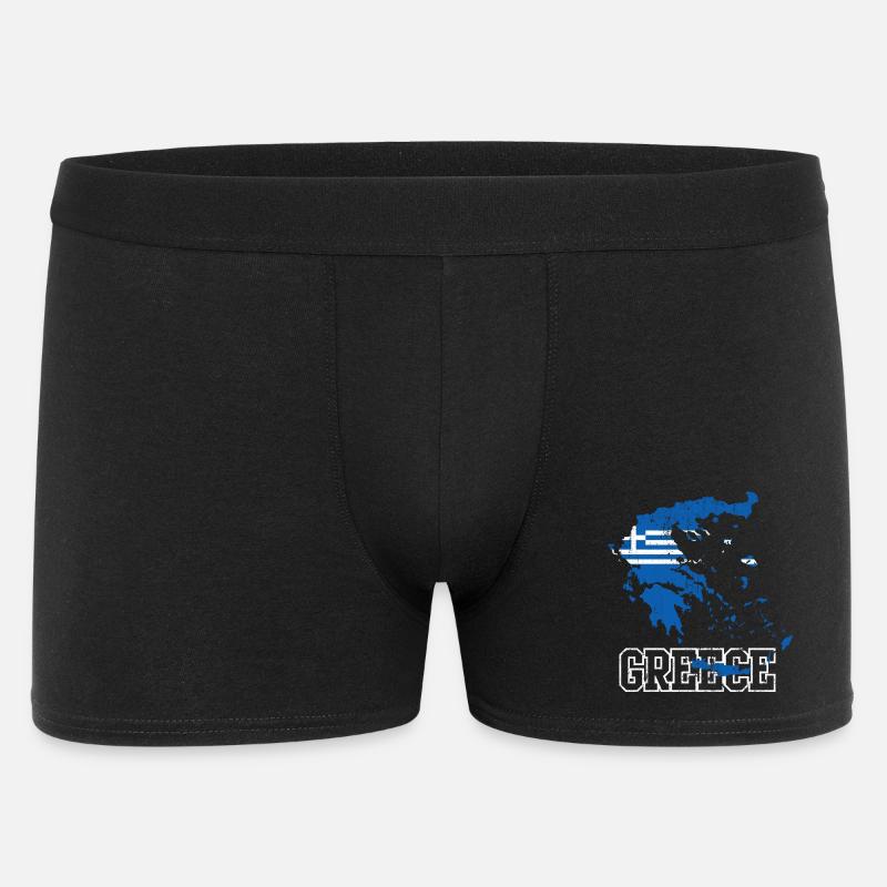 Greece Flag Map Design - Men's Boxer Shorts - black
