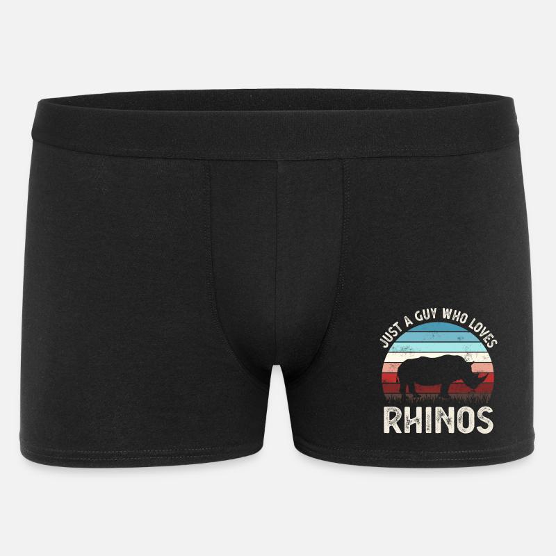 Nashorn Nashörner - Männer Boxer Shorts - Schwarz