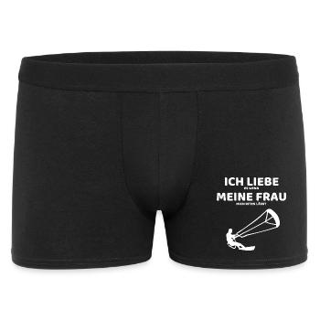 Ich liebe es wenn meine Frau mich Kiten lässt - Männer Boxer Shorts - Schwarz - Vorne