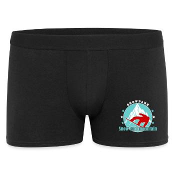 Montagne et Ski Alpin Illustration - Boxer Homme - noir - Devant