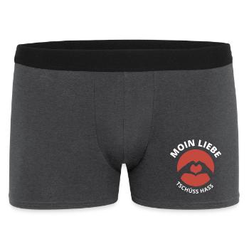 moin liebe tschüss hass - Männer Boxer Shorts - Anthrazit - Vorne
