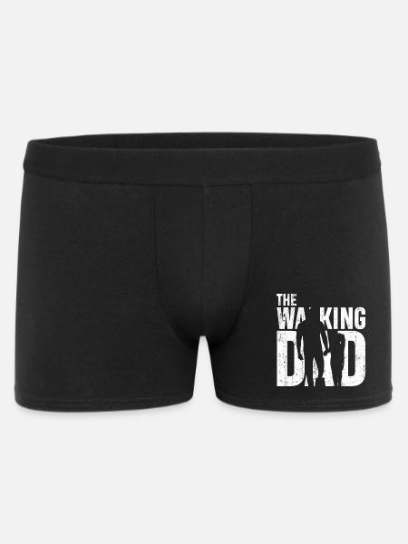 Walking With Dad Silhouette - Männer Boxer Shorts - Schwarz