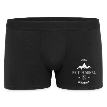 Reit im Winkl Chiemgau – Bergheimat Alpen Design - Männer Boxer Shorts - Schwarz - Vorne