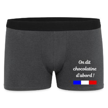 On dit chocolatine d'abord - Boxer Homme - charbon - Devant
