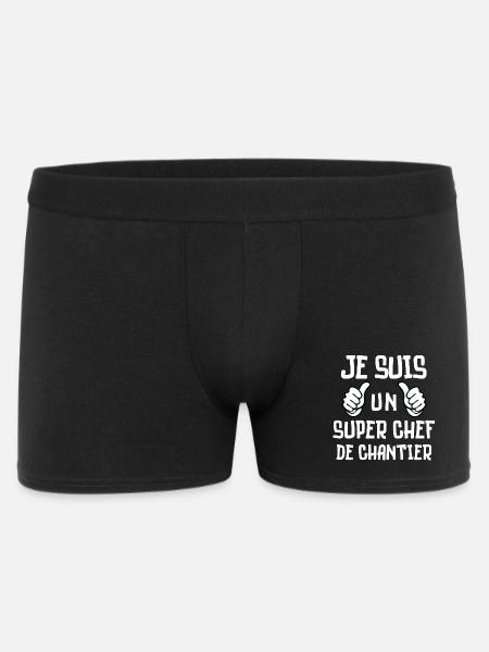 chantier, chef de chantier - Boxer Homme - noir