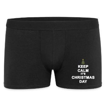 Minimalistisches Weihnachten Ruhiger Weihnachtstag - Männer Boxer Shorts - Schwarz - Vorne