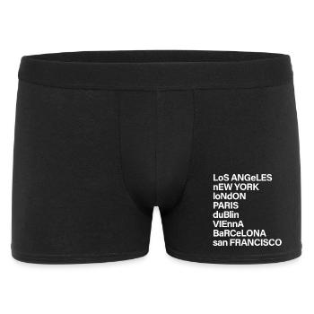 CITY NAMES BOLD white - Männer Boxer Shorts - Schwarz - Vorne