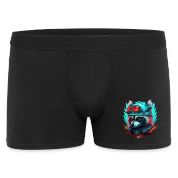 Panda pilote néon steampunk - Boxer Homme - noir - Devant
