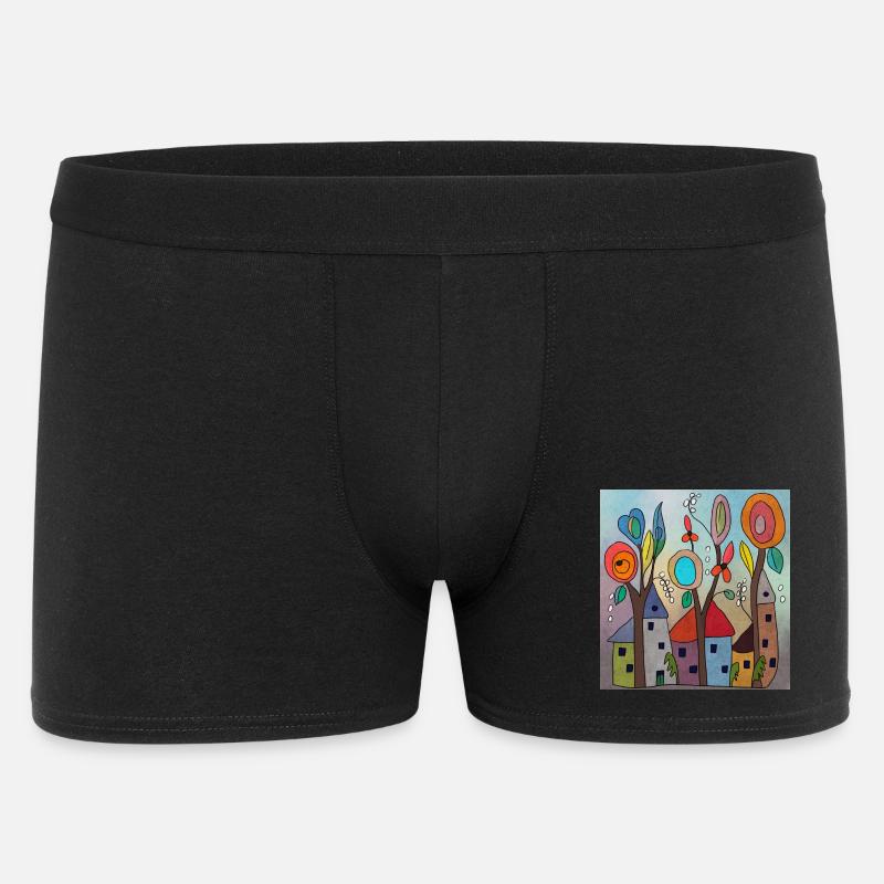Elfendörfchen - Männer Boxer Shorts - Schwarz