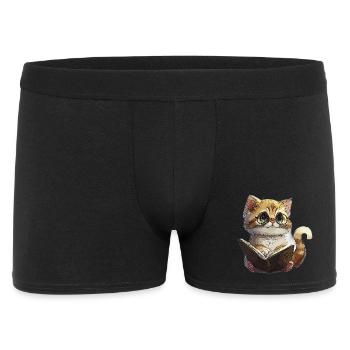 Chaton de lecture avec des lunettes Chat de lecture - Boxer Homme - noir - Devant