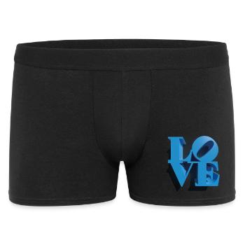 LIEBE 3D Cyan - Männer Boxer Shorts - Schwarz - Vorne