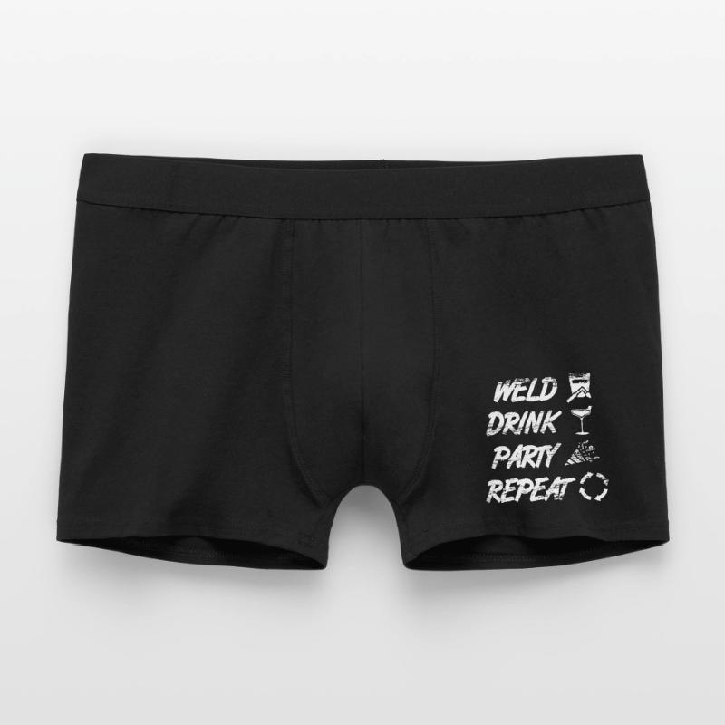 welding, drinking, celebrating, repeating Men's Boxer Shorts