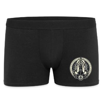Mains jointes en prière avec chapelet - Boxer Homme - noir - Devant