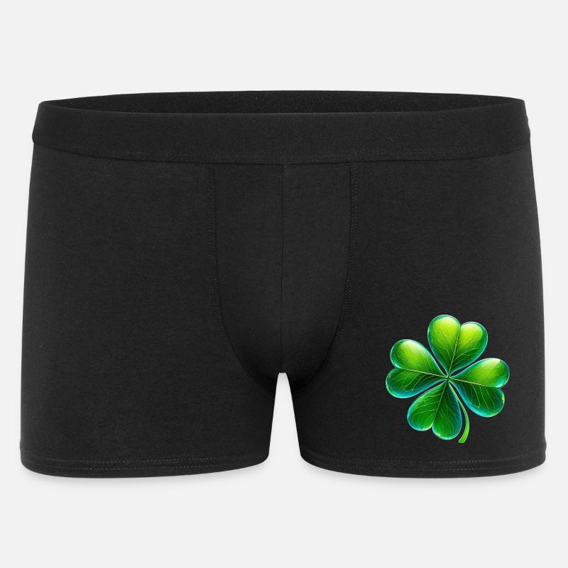 Vierblättriges Kleeblatt - Männer Boxer Shorts - Schwarz