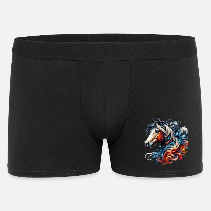 Pferd - Männer Boxer Shorts - Schwarz
