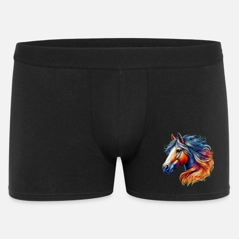 Pferd - Männer Boxer Shorts - Schwarz