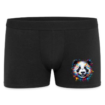 Panda - Männer Boxer Shorts - Schwarz - Vorne